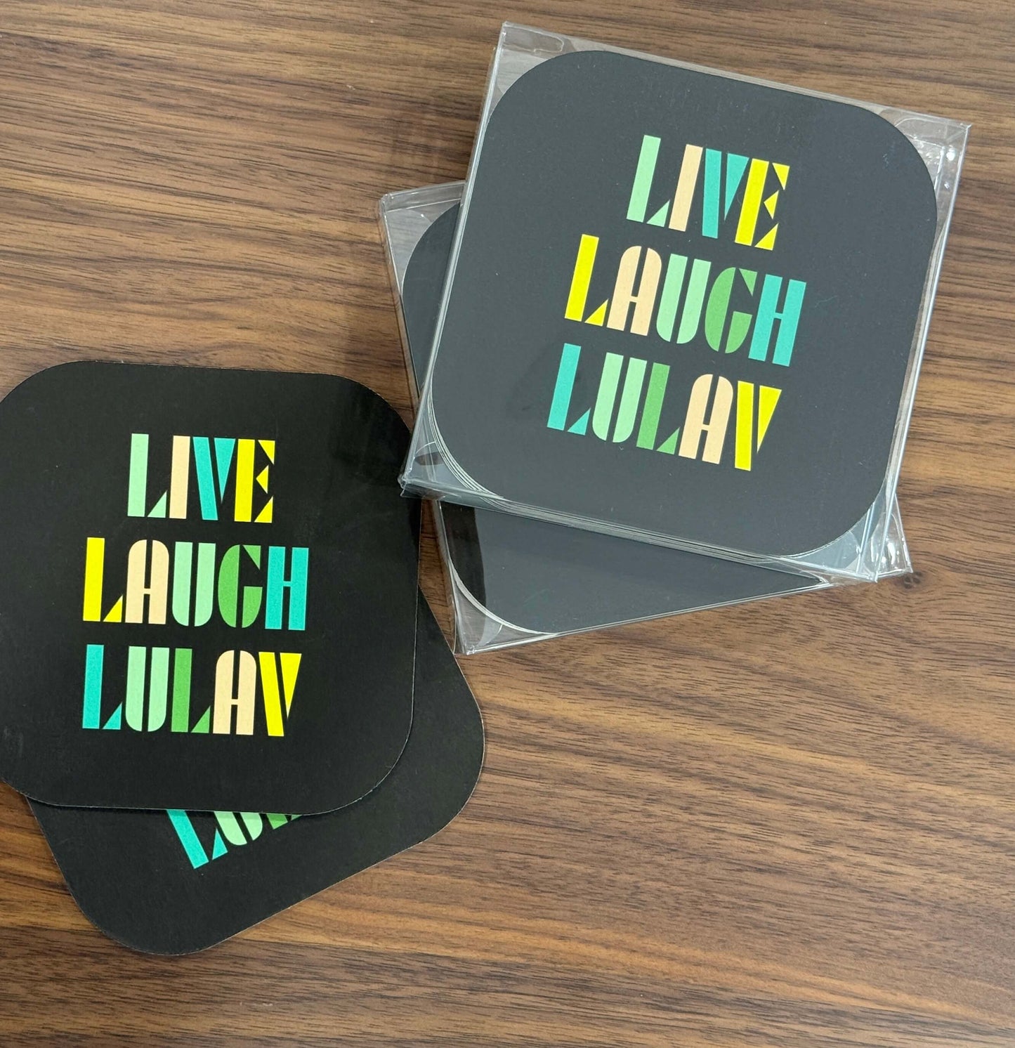 Live Laugh Lulav Coaster Set