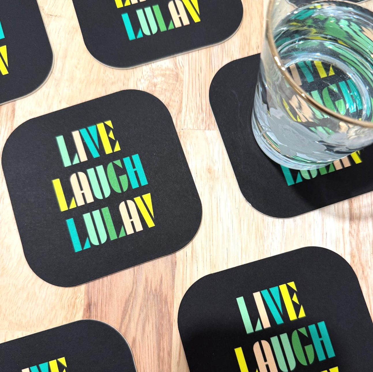 Live Laugh Lulav Coaster Set