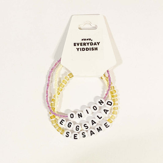 Sesame, egg salad, red onion stack