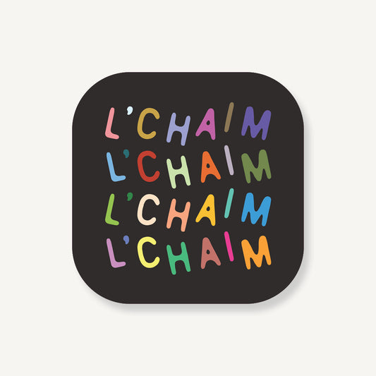 L'chaim confetti Coaster Set